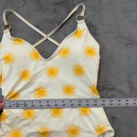 Kate Spade One Piece Swimsuit No Size Appx MEDIUM Yellow Suns - Picture 4 of 7